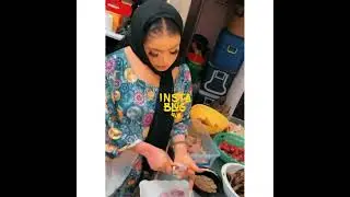Nigerian transgender Bobrisky showing off her cooking skills