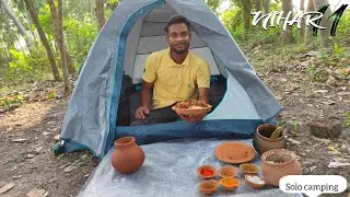 Solo camping for the first time in odisha and in a different cooking style 4k video. ASMR.