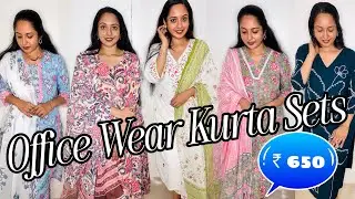 Office Wear Kurta Sets 😍 ₹650 😳 with dupatta ❤️ Daily Wear Kurta Sets from Amazon | Malayalam 