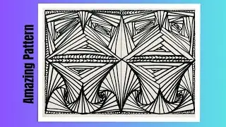 Freehand amazing spiral drawing//satisfying cool line drawing//3D illusion art// amazing pattern