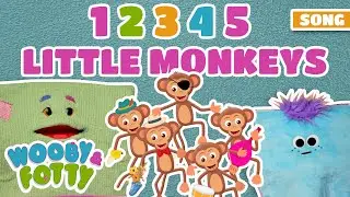 Five Little Monkeys Jumping on the Bed | Wooby & Fotty Singalong for Toddlers