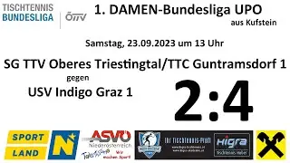 1. TT DAMEN-BL UPO: SG TTV Oberes Triestingtal/TTC Guntramsdorf 1 - USV Indigo Graz 1