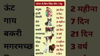भोजन के बिना जिंदा जीव/जंतु❓Animals Living Without Food | Important Topics Living Animals  #short