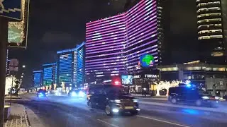 PUTIN'S MOTORCADE AT MIDNIGHT, SUNDAY, GOES FROM WORK / КОРТЕЖ ПУТИНА В ПОЛНОЧЬ ЕДЕТ С РАБОТЫ