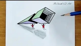 3D illusion art drawing on paper with pencil | How to make 3D ❤😱