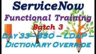 Batch3 :: Day 33 || SSO - LDAP - Dictionary Override || ServiceNow Functional Training