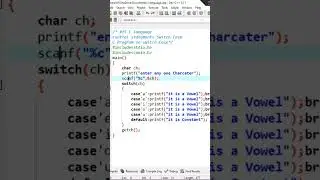 C Program on Switch Case