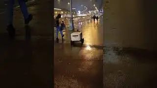 AI driven food delivery robots In Moscow l  #russia #moscow #europe #ai  #technology
