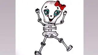 How to Draw a Cute Skeleton for Halloween 🎃 | Easy Step by Step Drawing Tutorial