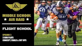 Middle School Air Raid, Ep 7: 3 Run Plays, Concepts, Chalk & Cut Ups