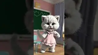 beautiful cat in pink is dancing 😍 cute kittens #dudidudidam