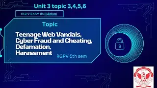 Teenage Web Vandals, Cyber Fraud and Cheating, Defamation, Harassment || lecture 19-20-21-22