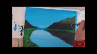 Malen mit Acryl  (Ruhiger Fluss)