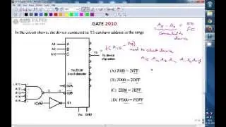 GATE 2010 ECE Memory Mapping, address decoding