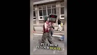 You put them in your house, you green-haired twat! #immigration #protest #uk