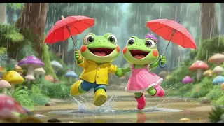 Green Frog Ribbit Jumping in the Rain &ndash; Fun 3D Animated Kids Song