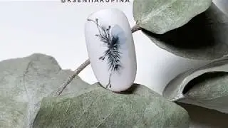 Зимний дизайн ногтей. Акварель. Ксения Купина.