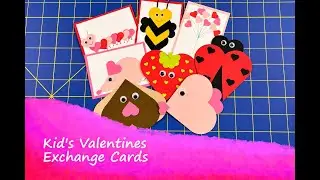 Kid's Valentine's Exchange Cards | All cards made using heart shapes.