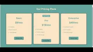 Responsive Pricing Table with Highlighted Plans &mdash; HTML & CSS