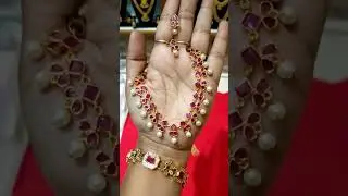 Mattnecklace with  ruby stone #shorts #youtubeshorts #matt #ruby #pearls |Unicorn Power Telugu