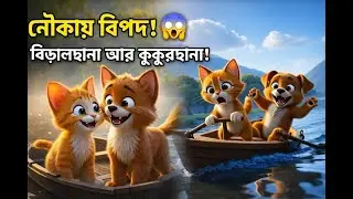 একটা বিড়ালছানা আর কুকুরছানার মজার অ্যাডভেঞ্চার | Cute Animal Cartoon Story