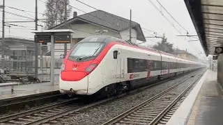 GIRUNO, FLIRT 1, SBB TILO FLIRT 3 AND MORE AT HIGH SPEED WITH NICE HORNS AT CAMNAGO LENTATE STATION!