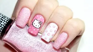 Hello Kitty Nails & Dotting Tools Nail Art | Маникюр в горошек дотсом