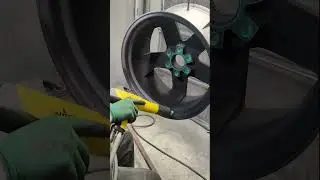 Black powder coat #alloywheelrepair #powdercoated #machine #lathe
