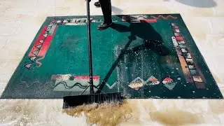 Thought this rug would be an easy clean but NO, More Dirt Kept Coming Out | asmr carpet washing