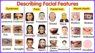 Vocabulary Lesson 187: Describe People's Appearance in English: Eyes, Nose, Mouth, Face Shapes& More