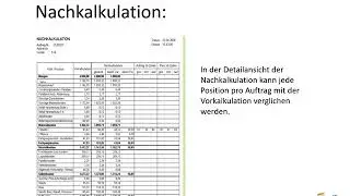 AGiONE V3 Nachkalkulation