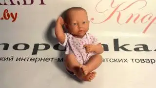 JC Toys  la newborn doll 18635 Пупс 36 см в комбинезоне с шапочкой