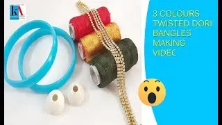 making of Beautiful Silk Thread bangles with twisted dori at home || Twisted dori making for bangles