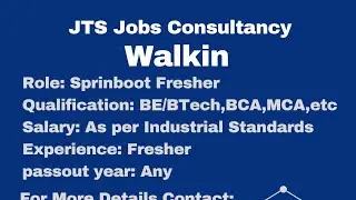 Software Job | JTS Jobs Consultancy Hiring  #walkin #share #chennai #softwarejobs #hiring #share