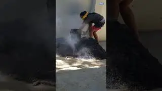 carbonized rice hull making is done#shortvideo#shorts#compost