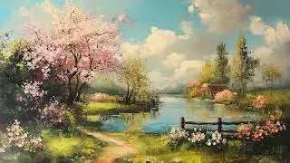 Vintage Landscape TV Art :: Spring Landscape Frame TV Art :: TV Screensaver :: Silent Video