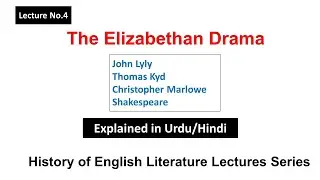 The Drama of the Elizabethan Era Explained in Urdu/Hindi| Johhn Lyly|Thomas Kyd| Shakespeare|Marlowe