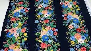 Rifle Paper Co black rayon flower fabric