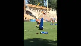 Duke University Football Camp  2015 WR Bag Drill #2