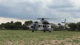 Despegue de helicóptero Cougar