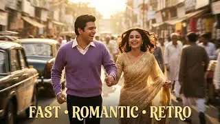 ❤️ Fast Retro Hindi Romantic Song | Running & Singing Love Story
