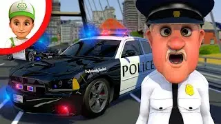 La polic&iacute;a est&aacute; atrapada. Policias infantiles en espa&ntilde;ol. Carro policia ni&ntilde;os. Carreras de coches