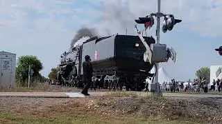 Milwaukee Road 4-8-4 ALCO class S3 Steam Locomotive 261 backup move @ Bongard's Dairy, MN 10/2/22