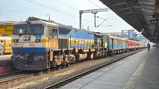 40452 KJM WDP-4D IN CAB-2 FORWARD HAULING 16587 YESVANTPUR BIKANER EXPRESS DEPARTING FROM BOISAR 