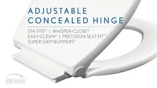Fremont&reg; Toilet Seat with Single Hinge. Never Loosens, Easy Clean, Slow Close, Adjustable
