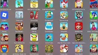 Roblox, Ragdoll break, Sprunki, Freaky Stan, Help me, Save House, Find the thief, Death Puzzle,