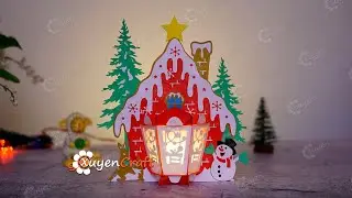 How to make Snowman House Lantern  DIY Christmas Decorations - Paper Lantern SVG for Cricut Projects
