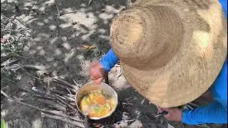 Preparando o cozidão de peixe