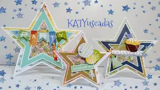 TUTORIAL  tarjetas en forma de estrella desplegable. Archivo de corte GRATIS!! 😉