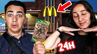 24h pour MANGER avec l'ARGENT des cartes Pokémon